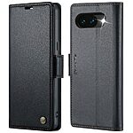 Flip Πορτοφόλι από Συνθετικό Δέρμα (PU) για Google Pixel 10a 5G (CASEME 023) σε Μαύρο — RFID προστασία, 3 θήκες καρτών & ρυθμιζόμενη βάση Stand για hands-free προβολή.
