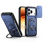 Σκληρή Πλάτη PC+TPU για Honor 600 5G / Pro 5G (OEM) σε Μπλε με Stand — ολισθαίνον κάλυμμα κάμερας & περιστρεφόμενη βάση 360° για hands-free χρήση.