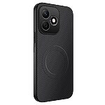 Σκληρή Πλάτη PC+TPU για Honor 600 Lite 5G (WANLONFENG TQ Series) σε Μαύρο — υφή carbon fiber με αντιολισθητική λαβή & ενσωματωμένο μαγνήτη για καθημερινή προστασία.