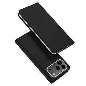 Flip Θήκη από Συνθετικό Δέρμα (PU) για Honor 600 Pro 5G (DUX DUCIS Skin Pro Series) σε Μαύρο — θήκη κάρτας & ρυθμιζόμενη βάση Stand για hands-free χρήση.