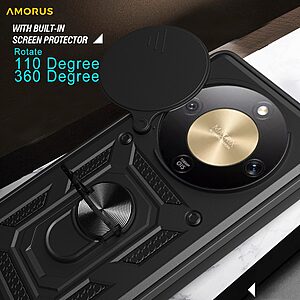 Θήκη Honor Magic8 Lite 5G - AMORUS - Σκληρή Πλάτη PC+TPU - Μπλε - Stand — εικόνα 2