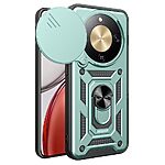 Σκληρή Πλάτη PC+TPU για Honor Magic8 Lite 5G (AMORUS) σε Πράσινο με περιστρεφόμενο Stand — στρατιωτική προστασία από πτώσεις, κάλυμμα κάμερας & μαγνητική βάση αυτοκινήτου.