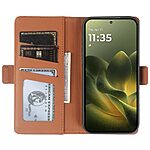 Θήκη Motorola Edge 70 5G - OEM - Flip Πορτοφόλι από Συνθετικό Δέρμα (PU) με TPU - Καφέ - Wallet/Stand — εικόνα 3
