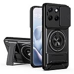 Σκληρή Πλάτη PC+TPU για Motorola Edge 70 Fusion 5G (OEM) σε Μαύρο με δαχτυλίδι & kickstand — μαγνητική βάση, 360° περιστροφή & προστασία φακού κάμερας για hands-free χρήση.