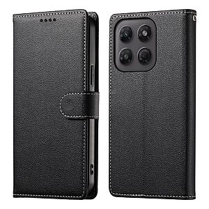Flip Πορτοφόλι από Συνθετικό Δέρμα (PU) για Motorola Edge 70 Fusion 5G (OEM) σε Μαύρο — θήκες καρτών, βάση στήριξης & λουράκι καρπού για καθημερινή προστασία.