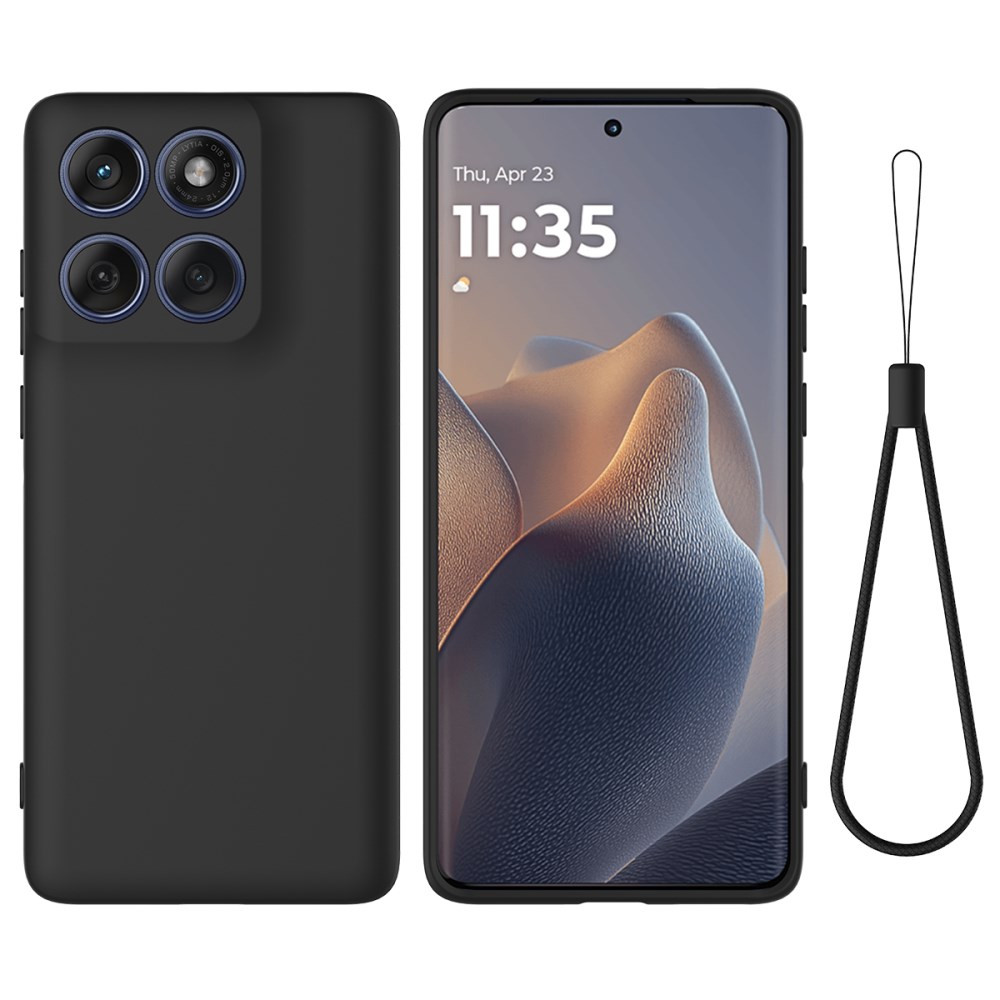 Θήκη Motorola Moto G57 5G - OEM - Πλάτη Σιλικόνης - Μαύρο - Λουράκι Πλάτη Σιλικόνης για Motorola Moto G57 5G (OEM) σε Μαύρο με λουράκι καρπού — απαλή εσωτερική επένδυση & ανασηκωμένα χείλη για ολοκληρωμένη καθημερινή προστασία.