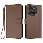 Flip Πορτοφόλι από Συνθετικό Δέρμα (PU) για Motorola Moto G87 5G / G67 5G σε Καφέ — 3 θήκες καρτών, βάση στήριξης & λουράκι καρπού για καθημερινή προστασία.
