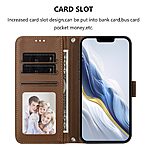 Θήκη Motorola Moto G87 5G / G67 5G - OEM - Flip Πορτοφόλι από Συνθετικό Δέρμα (PU) με TPU - Καφέ - Wallet/Stand/Λουράκι — εικόνα 7