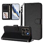 Θήκη Motorola Moto G87 5G / G67 5G - OEM - Flip Πορτοφόλι από Συνθετικό Δέρμα (PU) με TPU - Μαύρο - Wallet/Stand/Λουράκι — εικόνα 5