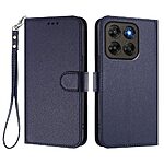 Flip Πορτοφόλι από Συνθετικό Δέρμα (PU) για Motorola Moto G87 5G / G67 5G σε Μπλε — 3 θήκες καρτών, βάση στήριξης & λουράκι καρπού για πλήρη καθημερινή προστασία.