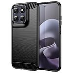 Πλάτη TPU για Motorola Moto G87 5G / G67 5G (OEM) σε Μαύρο με υφή Carbon Fiber — αντιδακτυλική επιφάνεια & ανασηκωμένα χείλη για προστασία από γρατζουνιές.
