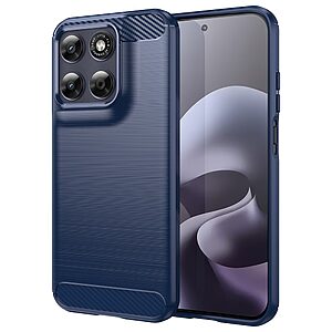 Πλάτη TPU για Motorola Moto G87 5G / G67 5G (OEM) σε Μπλε με υφή Carbon Fiber — προστασία από πτώσεις & γρατζουνιές με αντιδακτυλική επιφάνεια brushed.