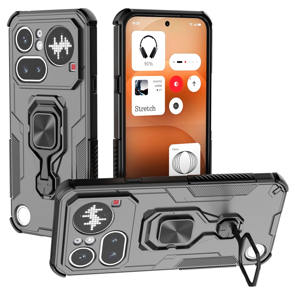 Θήκη Nothing Phone (4a) Pro 5G - OEM - Σκληρή Πλάτη PC+TPU - Μαύρο - Stand Σκληρή Πλάτη PC+TPU για Nothing Phone (4a) Pro 5G (OEM) σε Μαύρο με περιστρεφόμενο Stand 360° — ενισχυμένη προστασία από κραδασμούς & πτώσεις με αόρατα air cushions.