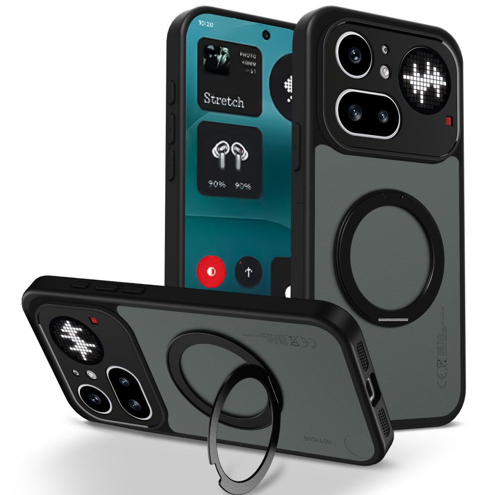 Θήκη Nothing Phone (4a) Pro 5G - OEM - Σκληρή Πλάτη PC+TPU - Μαύρο - Stand Σκληρή Πλάτη PC+TPU για Nothing Phone (4a) Pro 5G (OEM) σε Μαύρο με περιστρεφόμενο Stand 360° — πολυεπίπεδη προστασία από κρούσεις & ματ φινίρισμα για άνετο κράτημα.