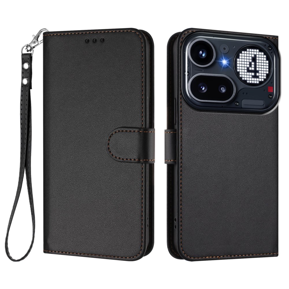 Θήκη Nothing Phone (4a) Pro 5G - OEM - Flip Πορτοφόλι από Συνθετικό Δέρμα (PU) με TPU - Μαύρο - Wallet/Stand/Λουράκι Flip Πορτοφόλι από Συνθετικό Δέρμα (PU) για Nothing Phone (4a) Pro 5G (OEM) σε Μαύρο — 3 θήκες καρτών, βάση στήριξης & λουράκι καρπού για καθημερινή ευκολία.