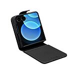 Θήκη Samsung Galaxy Z Flip8 5G - QIALINO - Flip Θήκη από Αυθεντικό Δέρμα - Μαύρο - Wallet — εικόνα 5