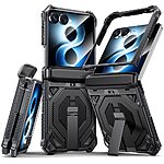 Full Body PC+TPU θήκη για Samsung Galaxy Z Flip8 5G / Flip7 5G (OEM) σε Μαύρο με ενσωματωμένο Stand — διπλής στρώσης προστασία με hinge guard & ανυψωμένο δακτύλιο κάμερας για καθημερινή ανθεκτικότητα.