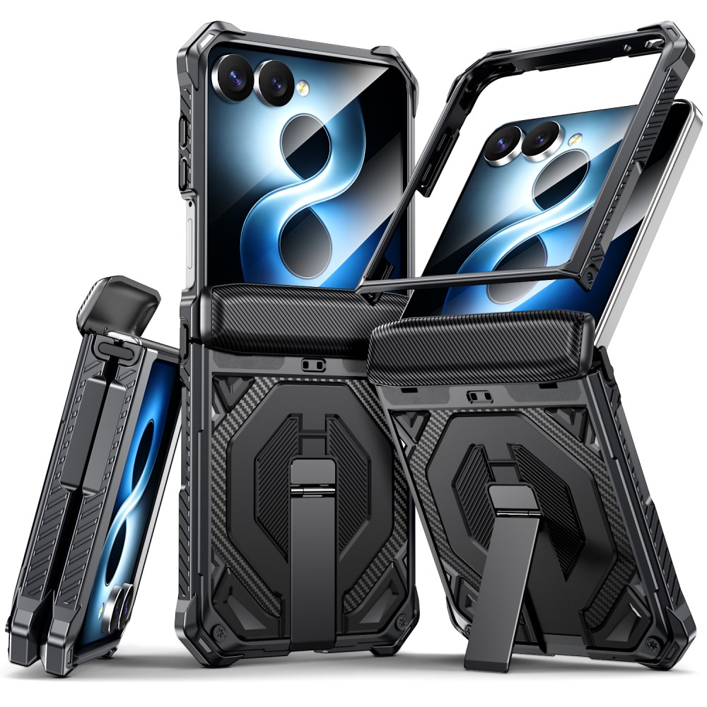 Θήκη Samsung Galaxy Z Flip8 5G / Flip7 5G - OEM - Full Body PC+TPU - Μαύρο - Stand Full Body PC+TPU θήκη για Samsung Galaxy Z Flip8 5G / Flip7 5G (OEM) σε Μαύρο με ενσωματωμένο Stand — διπλής στρώσης προστασία με hinge guard & ανυψωμένο δακτύλιο κάμερας για καθημερινή ανθεκτικότητα.