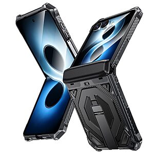 Θήκη Samsung Galaxy Z Flip8 5G / Flip7 5G - OEM - Full Body PC+TPU - Μαύρο - Stand — εικόνα 2