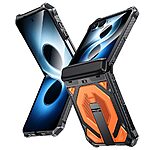 Θήκη Samsung Galaxy Z Flip8 5G / Flip7 5G - OEM - Full Body PC+TPU - Πορτοκαλί - Stand — εικόνα 2