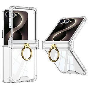 Full Body θήκη για Samsung Galaxy Z Flip8 5G (GKK) με προστασία αρθρώσης airbag & δαχτυλίδι-βάση — ολοκληρωμένη προστασία από πτώσεις με ενσωματωμένο ring holder.