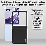 Θήκη Samsung Galaxy Z Flip8 5G - IMAK Ruiyi Series - Full Body από Συνθετικό Δέρμα (PU) + PC - Μαύρο — εικόνα 3