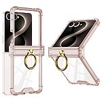 Full Body TPU θήκη για Samsung Galaxy Z Flip8 5G (GKK) σε Ροζ Ανοιχτό με προστασία αρθρώσεων airbag — ενσωματωμένο ring holder & back film για ολοκληρωμένη καθημερινή προστασία.