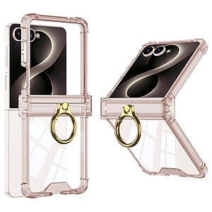 Full Body TPU θήκη για Samsung Galaxy Z Flip8 5G (GKK) σε Ροζ Ανοιχτό με προστασία αρθρώσεων airbag — ενσωματωμένο ring holder & back film για ολοκληρωμένη καθημερινή προστασία.
