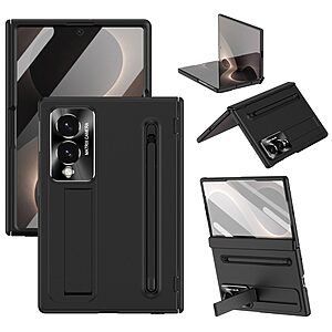 Full Body θήκη PC + Tempered Glass για Samsung Galaxy Z Fold8 5G (OEM) σε Μαύρο με ενσωματωμένο Stand & γραφίδα — ολοκληρωμένη προστασία οθόνης & σώματος.