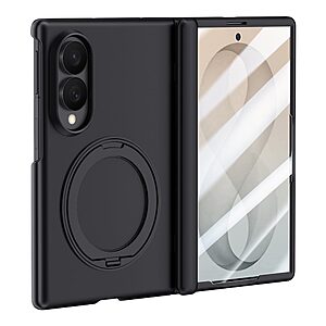 Full Body PC + Tempered Glass για Samsung Galaxy Z Fold8 5G (OEM) σε Μαύρο με ενσωματωμένο Screen Protector & Kickstand — ολοκληρωμένη προστασία οθόνης & σώματος με 360° βάση θέασης.