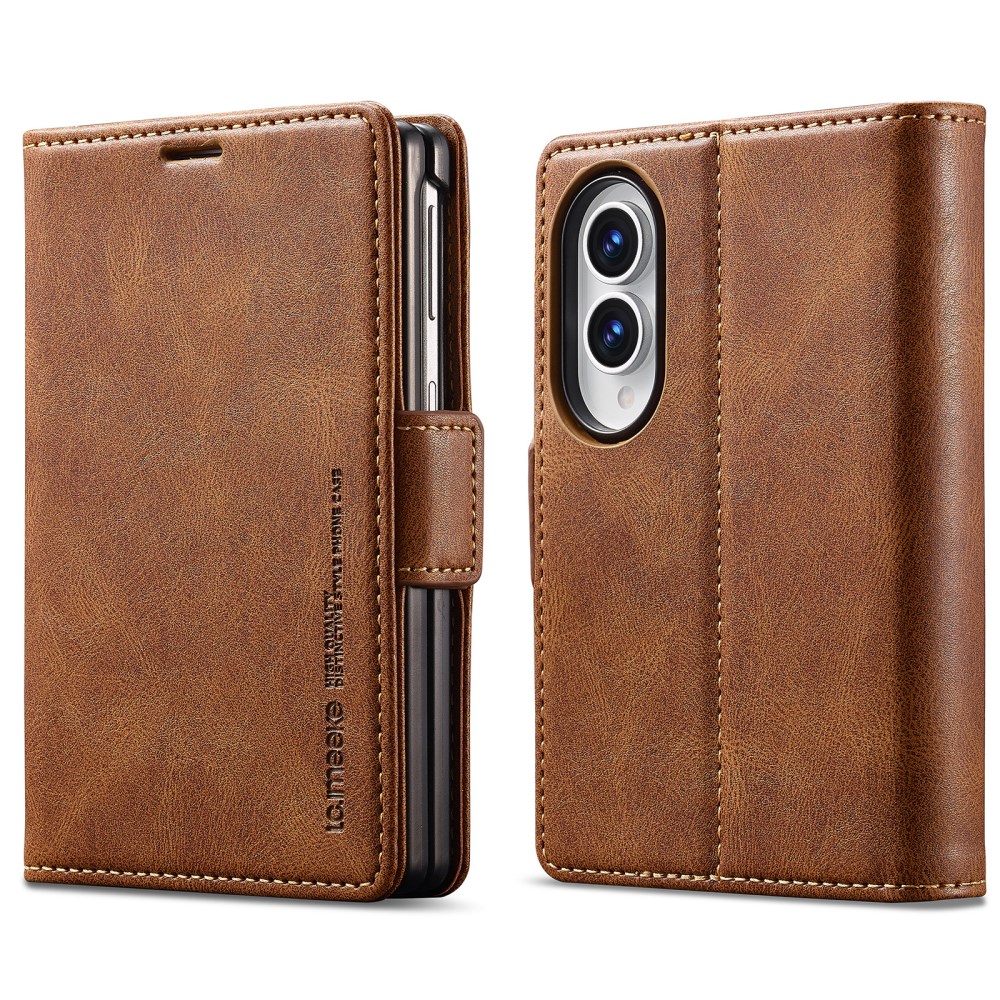 Θήκη Samsung Galaxy Z Fold8 5G - LC.IMEEKE - Flip Πορτοφόλι από Συνθετικό Δέρμα (PU) - Καφέ - RFID/Wallet Flip Πορτοφόλι από Συνθετικό Δέρμα (PU) για Samsung Galaxy Z Fold8 5G (LC.IMEEKE) σε Καφέ — θήκες καρτών με RFID blocking & βάση στήριξης για hands-free χρήση.
