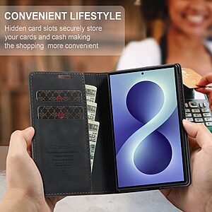 Θήκες Κινητών Samsung Galaxy Z Fold8 5G 2 Θήκη Samsung Galaxy Z Fold8 5G - CASEME 013 Series - Flip Πορτοφόλι από Συνθετικό Δέρμα (PU) - Μαύρο - Wallet/Stand — εικόνα 2