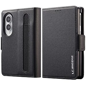 Flip Πορτοφόλι από Συνθετικό Δέρμα (PU) για Samsung Galaxy Z Fold8 5G (LC.IMEEKE) σε Μαύρο — θήκες καρτών & βάση στήριξης για καθημερινή προστασία.