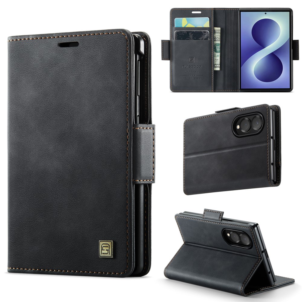 Θήκη Samsung Galaxy Z Fold8 5G - OEM - Flip Πορτοφόλι από Συνθετικό Δέρμα (PU) με TPU - Μαύρο - RFID/Wallet/Stand Flip Πορτοφόλι από Συνθετικό Δέρμα (PU) για Samsung Galaxy Z Fold8 5G (OEM) σε Μαύρο — RFID προστασία, 3 θήκες καρτών & ρυθμιζόμενο stand για hands-free χρήση.