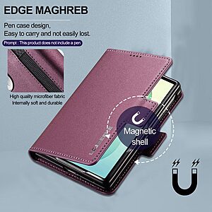 Θήκες Κινητών Samsung Galaxy Z Fold8 5G 10 Θήκη Samsung Galaxy Z Fold8 5G - LC.IMEEKE L1 Series - Flip Πορτοφόλι από Συνθετικό Δέρμα (PU) με TPU - Μωβ - Wallet/Stand — εικόνα 2