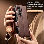 Θήκη Samsung Galaxy Z Fold8 Ultra 5G - QIALINO - Flip Θήκη από Αυθεντικό Δέρμα - Μαύρο - Wallet/Stand — εικόνα 10