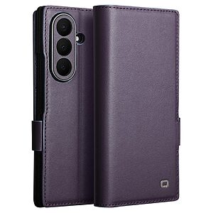 Flip Θήκη από Αυθεντικό Δέρμα για Samsung Galaxy Z Fold8 Ultra 5G (QIALINO) σε Μωβ — θήκες καρτών, ρυθμιζόμενη βάση stand & ολοκληρωμένη προστασία από πτώσεις.