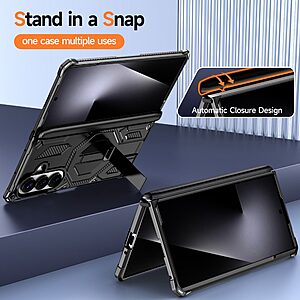 Θήκη Samsung Galaxy Z Fold8 Ultra 5G / Fold7 5G - OEM - Full Body PC+TPU - Μαύρο - Stand — εικόνα 2