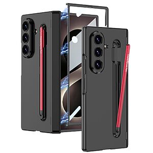 Full Body θήκη PC + Tempered Glass για Samsung Galaxy Z Fold8 Ultra 5G (GKK) σε Μαύρο — 360° προστασία με μαγνητικό μεντεσέ, ενσωματωμένη γραφίδα & προστατευτικό οθόνης.