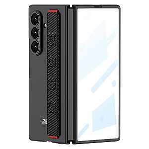 Full Body PC + Tempered Glass για Samsung Galaxy Z Fold8 Ultra 5G (GKK) σε Μαύρο — ολοκληρωμένη προστασία με ενσωματωμένο προστατευτικό οθόνης, λουράκι καρπού & υποστήριξη ασύρματης φόρτισης.