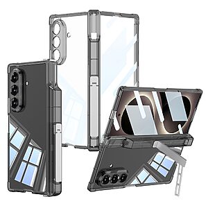 Full Body PC + Tempered Glass για Samsung Galaxy Z Fold8 Ultra 5G (GKK) σε Μαύρο — airbag προστασία στην άρθρωση, θήκη στυλό & ρυθμιζόμενο kickstand για hands-free χρήση.