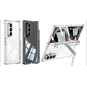 Θήκη Samsung Galaxy Z Fold8 Ultra 5G - GKK Kickstand Case - Full Body PC + Tempered Glass - Μαύρο - Stand — εικόνα 2