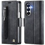 Flip Πορτοφόλι από Συνθετικό Δέρμα (PU) για Samsung Galaxy Z Fold8 Ultra 5G (AUTSPACE) σε Μαύρο — 3 θήκες καρτών, προστασία RFID & βάση στήριξης hands-free.
