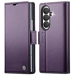 Flip Πορτοφόλι από Συνθετικό Δέρμα (PU) για Samsung Galaxy Z Fold8 Ultra 5G (CASEME 023) σε Μωβ — RFID προστασία, 3 θήκες καρτών & βάση στήριξης για hands-free χρήση.