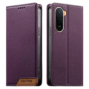 Flip Πορτοφόλι από Συνθετικό Δέρμα (PU) για Xiaomi Redmi A7 Pro (DIERFENG DF-018) σε Μωβ — RFID blocking, θήκη καρτών & βάση στήριξης για καθημερινή ασφάλεια.