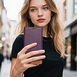 Θήκη Xiaomi Redmi A7 Pro - DIERFENG DF-018 - Flip Πορτοφόλι από Συνθετικό Δέρμα (PU) με TPU - Μωβ - RFID/Wallet/Stand — εικόνα 3