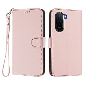 Flip Πορτοφόλι από Συνθετικό Δέρμα (PU) για Xiaomi Redmi A7 Pro σε Ροζ — 3 θήκες καρτών, βάση στήριξης & λουράκι καρπού για ολοκληρωμένη καθημερινή προστασία.