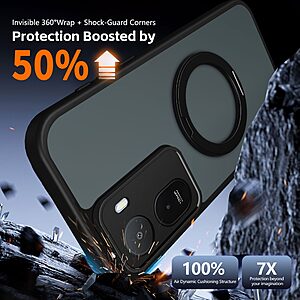 Θήκη Xiaomi Redmi A7 Pro - OEM - Σκληρή Πλάτη PC+TPU - Μαύρο - Stand — εικόνα 2