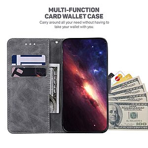 Θήκη Xiaomi Redmi A7 Pro - OEM - Flip Πορτοφόλι από Συνθετικό Δέρμα (PU) με TPU - Γκρι - Wallet/Stand/Λουράκι — εικόνα 2