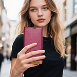 Θήκη Xiaomi Redmi A7 Pro - DIERFENG DF-018 - Flip Πορτοφόλι από Συνθετικό Δέρμα (PU) με TPU - Κόκκινο - RFID/Wallet/Stand — εικόνα 4